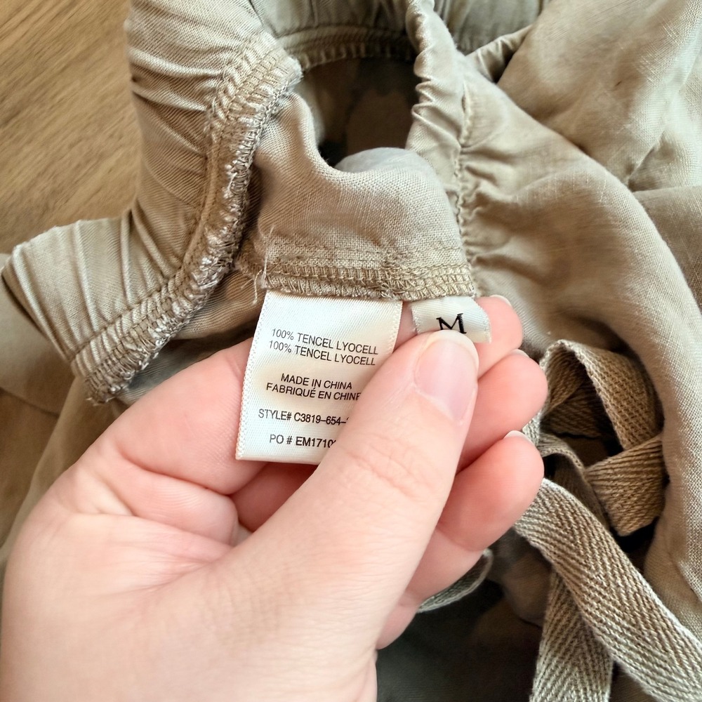 CLOTH & STONE Tencel Jogger‎ Pants Beige Elastic Waist Drawstring Pockets Size M - Picture 7 of 8